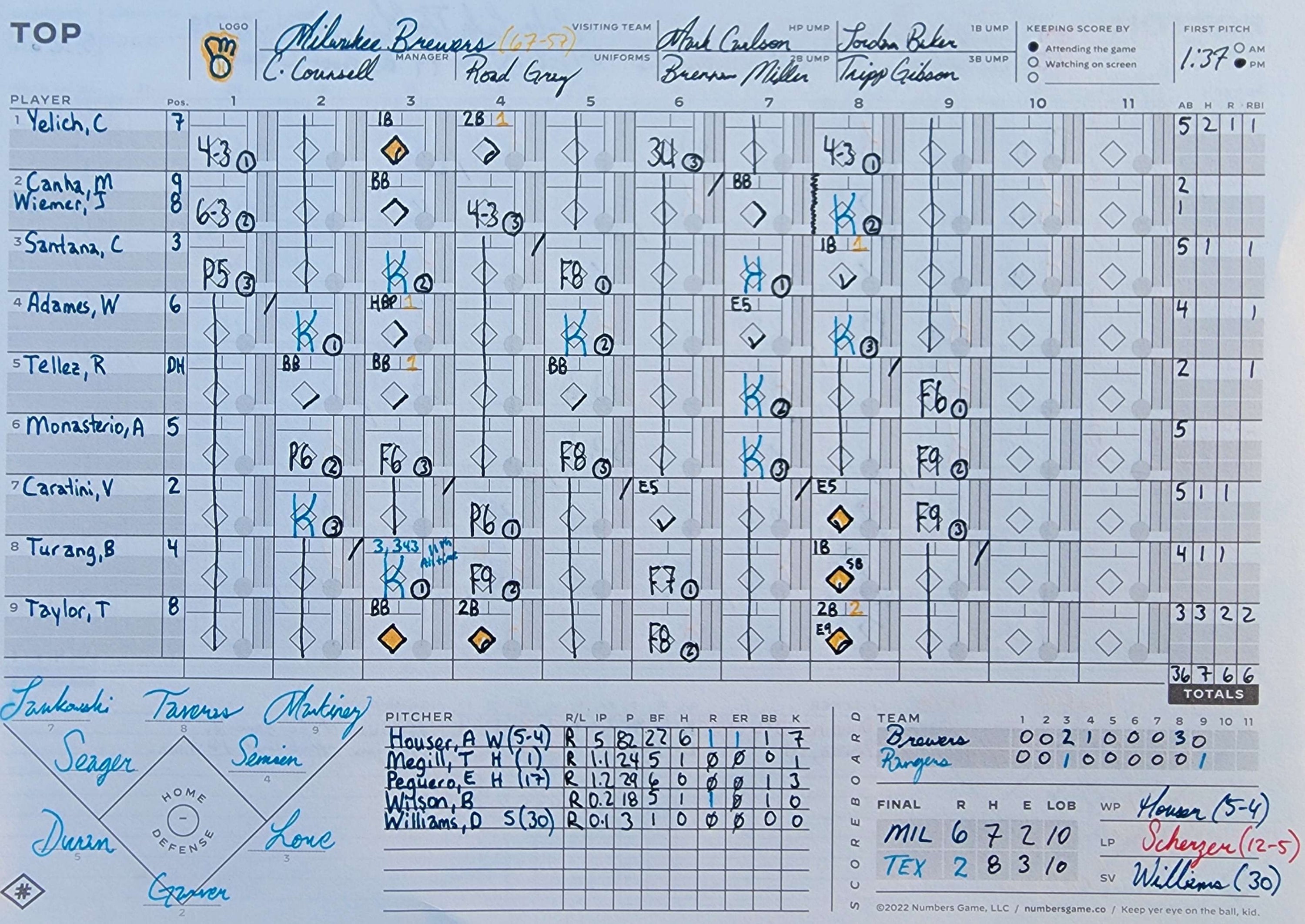 #22 Scorebook is the Original MLB Scorebook from Numbers Game