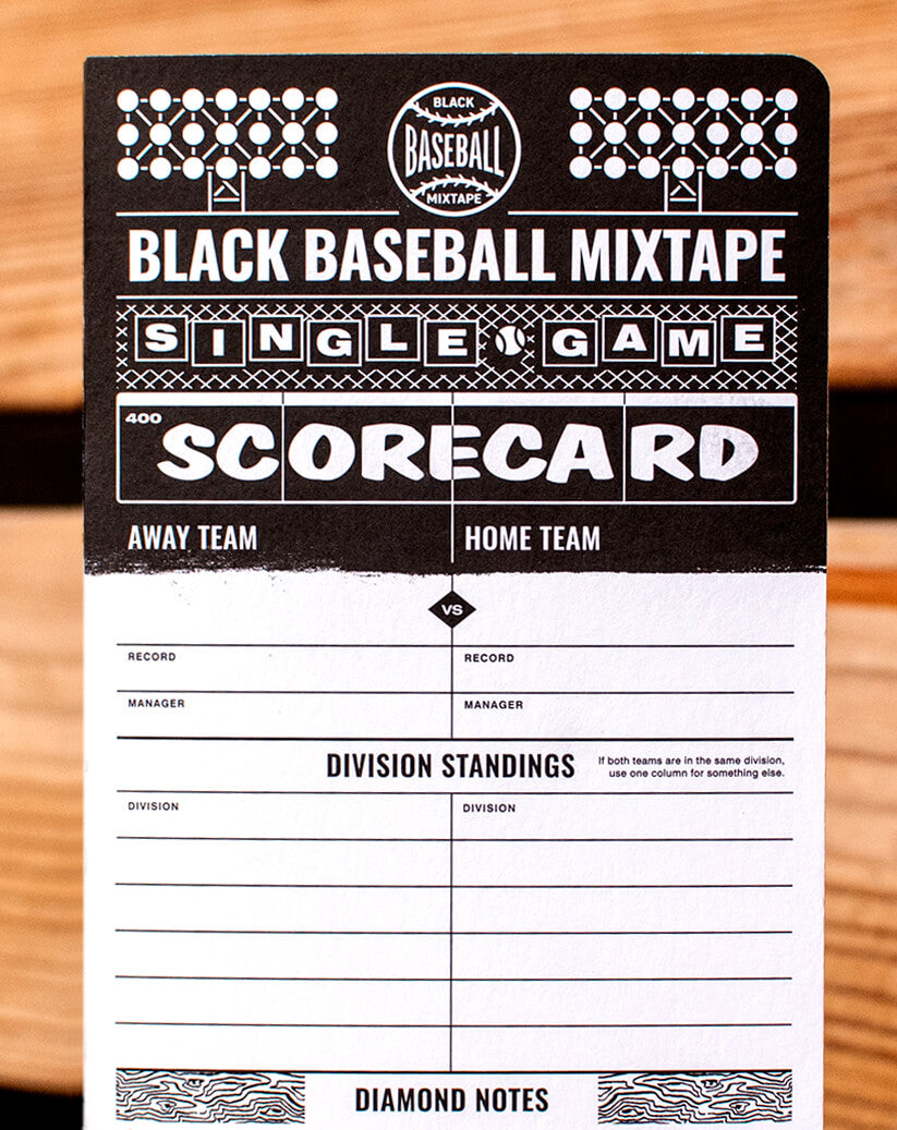 Black Baseball Mixtape Single-Game Scorecard